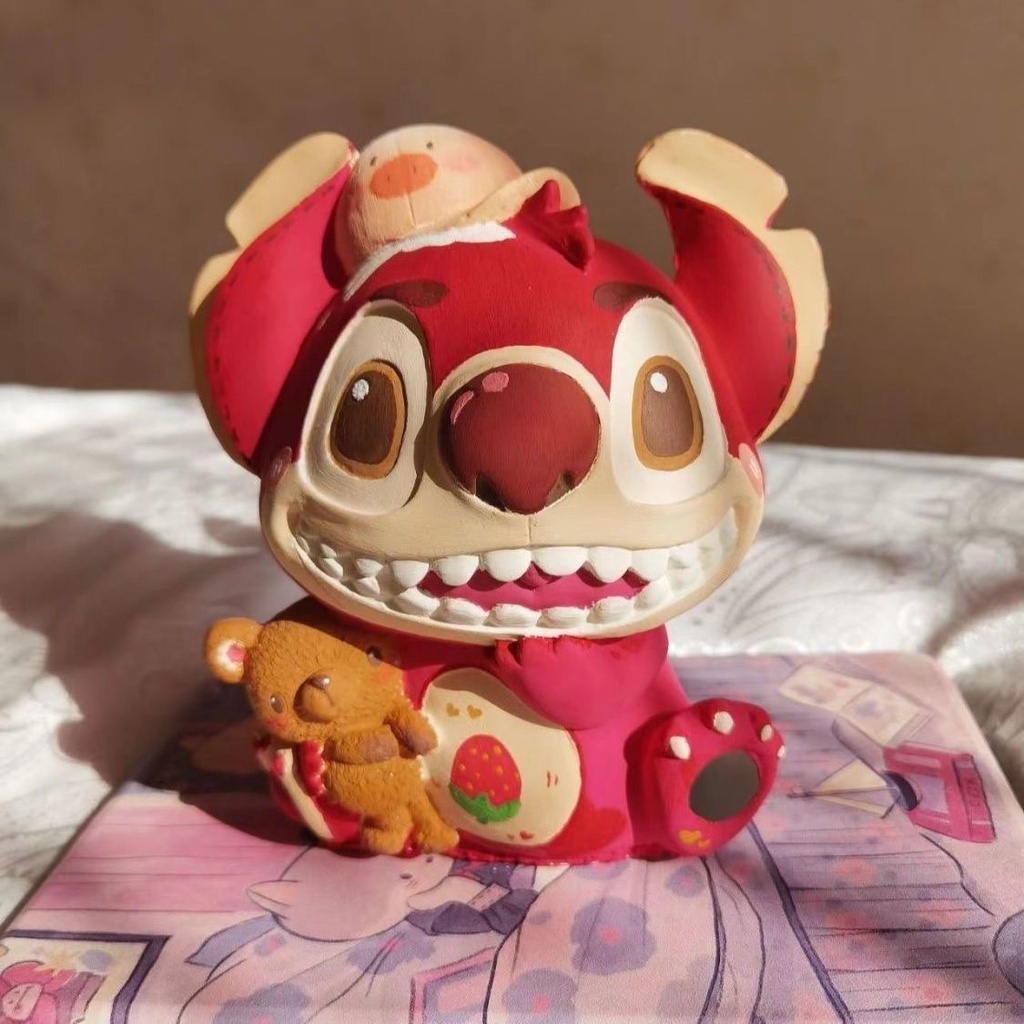 Tượng tô màu stitch - Tượng thạch cao 17cm - Tượng nhân vật hoạt hình