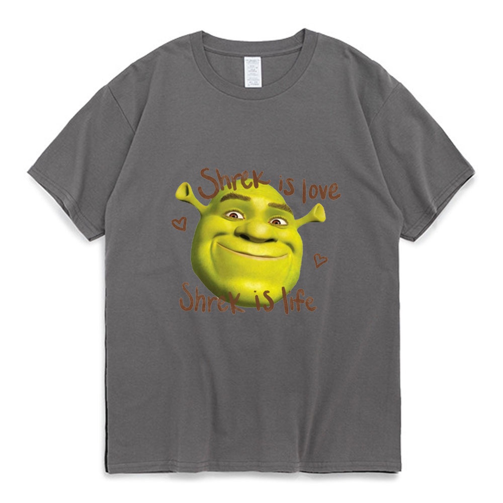 Áo Thun Cotton Tay Ngắn In Chữ Shrek is Love is Life Thời Trang Mùa Hè Cho Nam Và Nữ