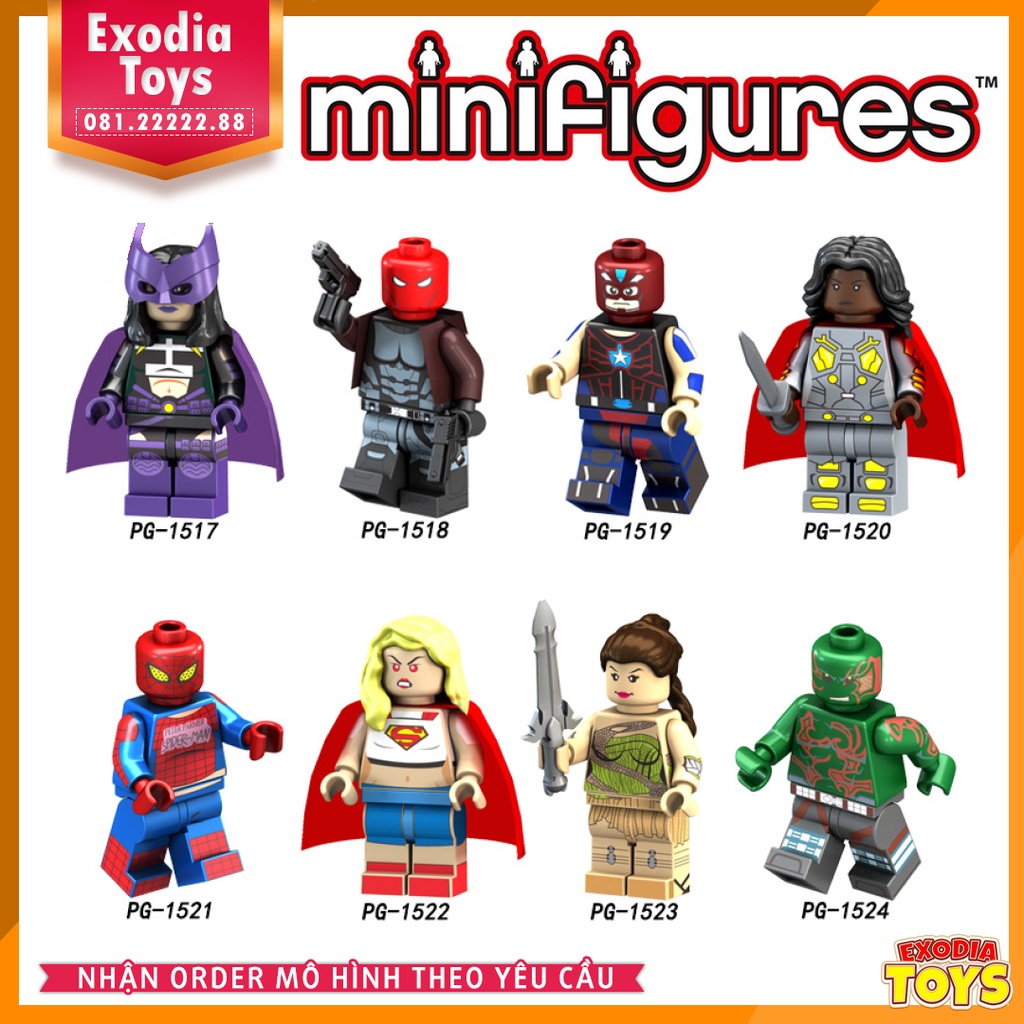 Xếp hình Minifigure siêu anh hùng vũ trụ Marvel và DC Comics - Đồ Chơi Thông Minh - POGO PG8123