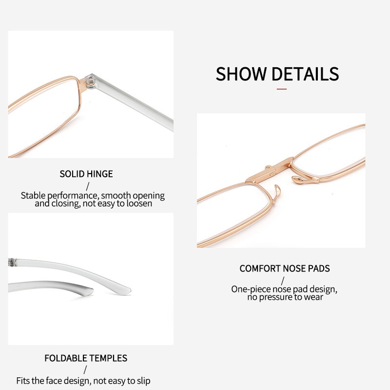 Kính Đọc Sách Siêu Mỏng Chống Ánh Sáng Xanh Có Thể Gập Lại Kèm Giá Đỡ Điện Thoại Di Động Cho Nam Và Nữ