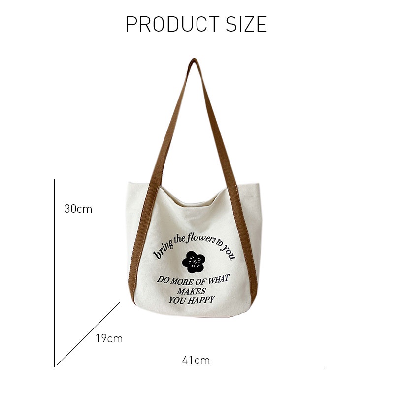 Túi xách YADOU bằng vải canvas cỡ lớn phối màu sắc tương phản phong cách thời trang dành cho học sinh