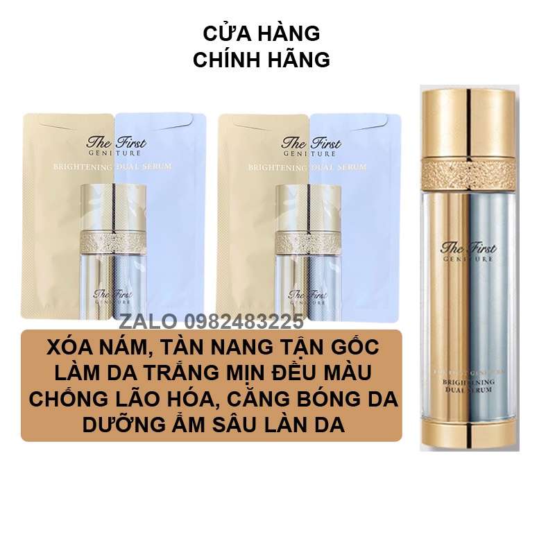 [Mới – 2ml] Gói sample huyết thanh hủy nám, dưỡng trắng căng bóng da OHui The First Geniture Brightening Dual Serum