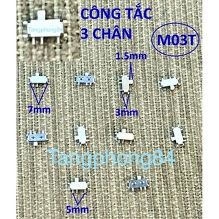 Công tắc 3 chân gạt nhỏ m03t - giá 10 cái 55k