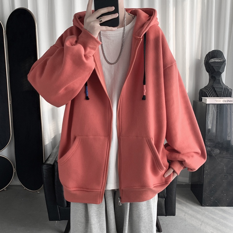 Áo khoác Hoodie Nam Nữ form rộng - Basic Oversize Zip-Up Hoodie