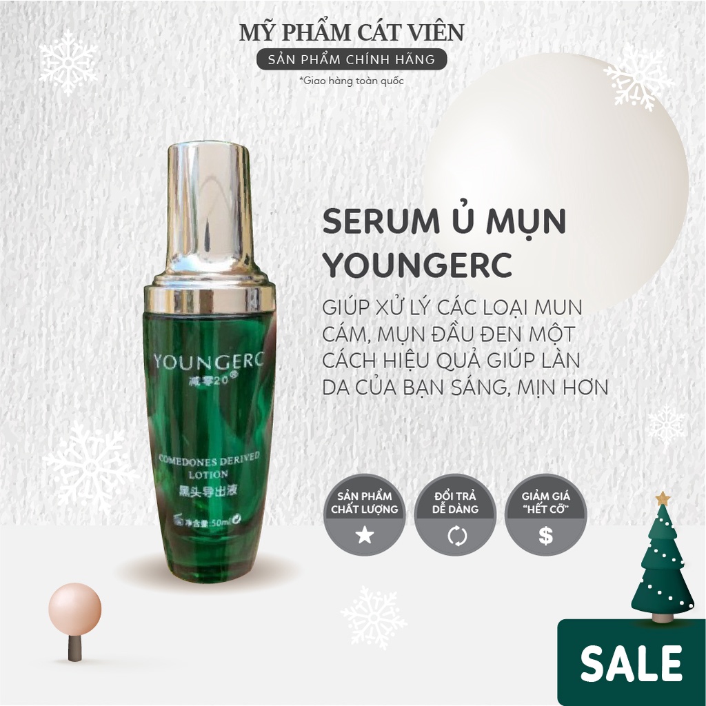 Serum ủ mụn Youngerc loại bỏ mụn cám, mụn đầu đen, dưỡng da trắng mịn, se lỗ chân lông - Hàng Đài Loan