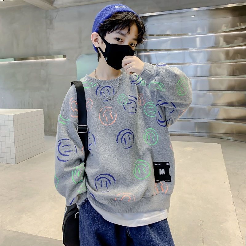 Áo sweatshirt AMILA cotton tay dài phong cách Hàn Quốc thời trang xuân thu dành cho bé trai