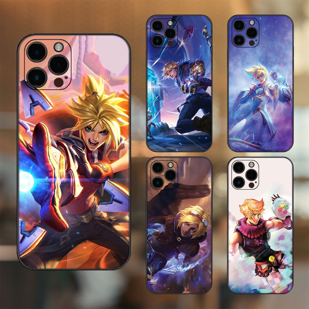 Ốp lưng iPhone 12 Pro Max dẻo đen cạnh vuông in hình Ezreal Liên Minh Huyền Thoại