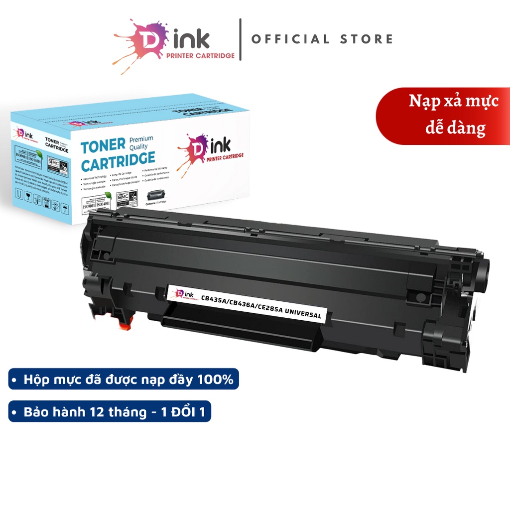Hộp mực máy in canon 6030 35A siêu đậm nét TDink (CB435A)-Dùng cho máy in laser CANON LBP 6000/6030 ( Có lỗ xả mực)