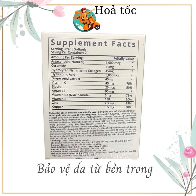 Viên chống nắng Beautifier Forever bảo vệ da, ngăn ngừa lão hoá