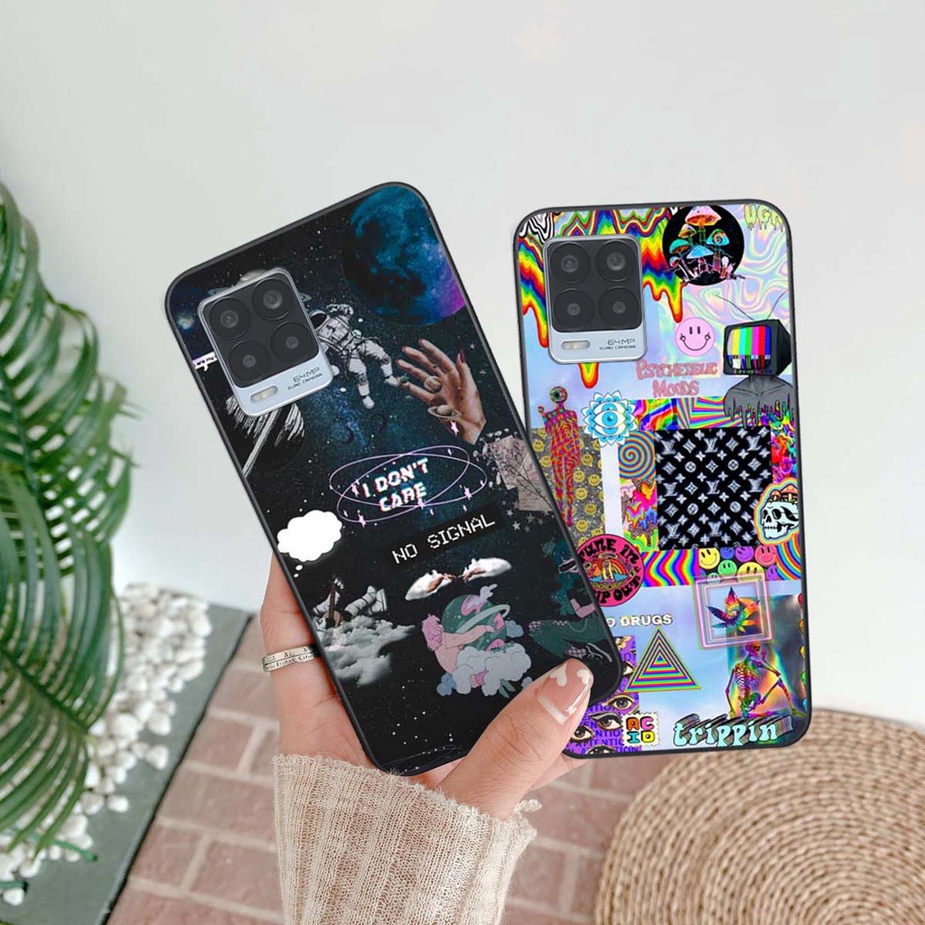 Ốp lưng Realme 8 hình phi hành gia phê pha, lang thang trên mây, ốp rẻ bền đẹp