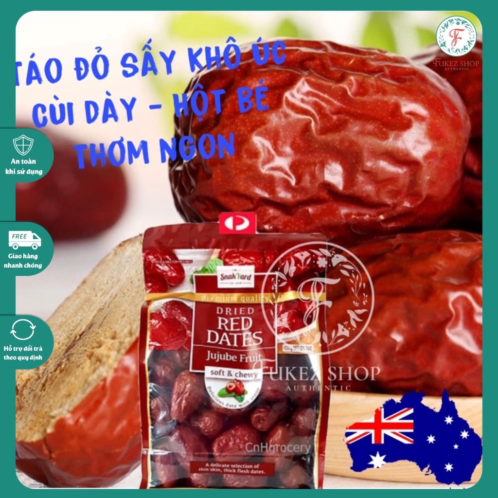 Táo đỏ sấy khô Jujube Red Dates 600g - Hàng Úc