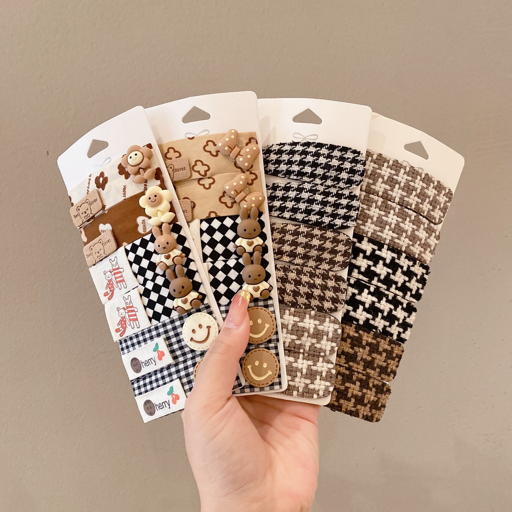 5/6pcs Kẹp Tóc Lông Nhung Thời Trang Thu Đông Hàn Quốc Cho Nữ