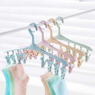Móc phơi 8 kẹp đa năng, móc phơi tất, phơi đồ lót, phơi đồ sơ sinh