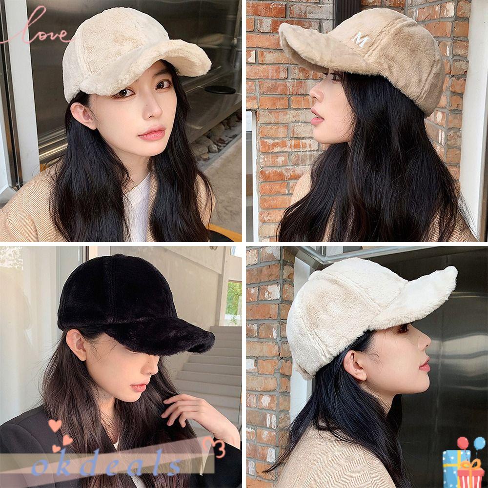 Mũ Lưỡi Trai Phối Lông Nhung Dày Dặn Ấm Áp Phong Cách Hip Hop