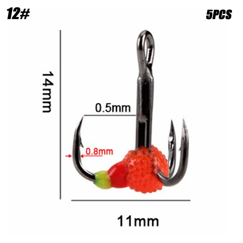 SHOUKEY Bộ 5 Móc Câu Cá Bằng Thép Carbon Bền Bỉ # 6 # 8 # 12 # 14 #