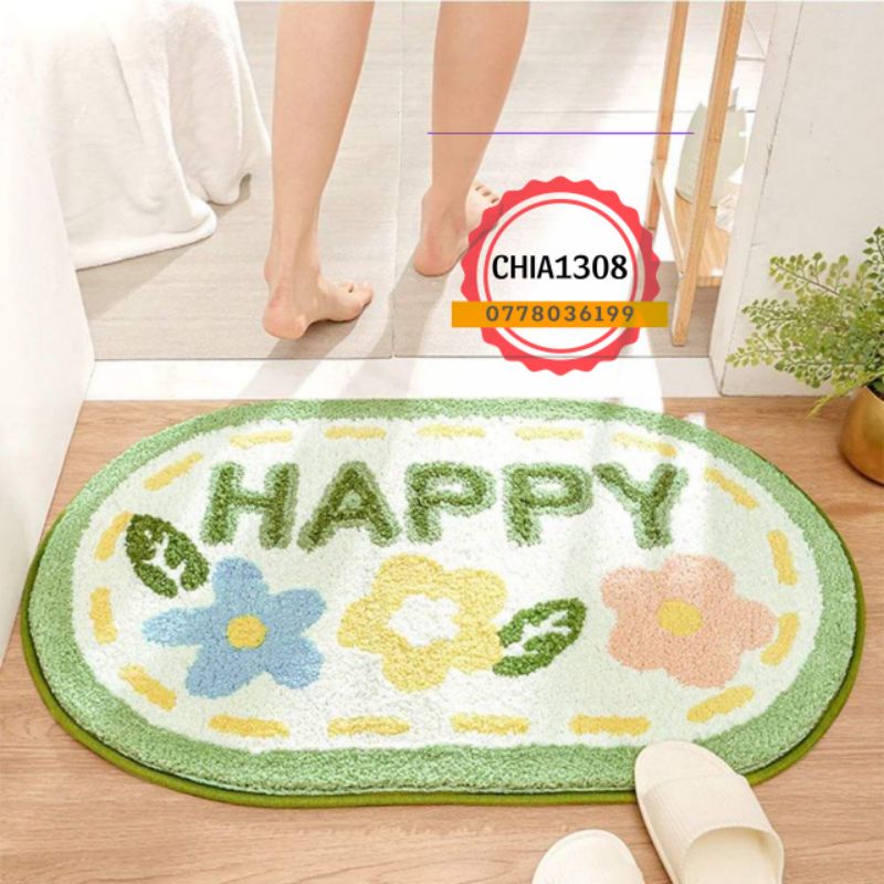 THẢM CHÙI CHÂN LEN HÌNH BẦU DỤC OVAL CAO CẤP KÍCH THƯỚC 50X80CM