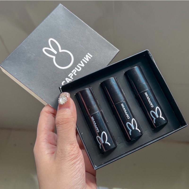 Set 3 son kem Thỏ đen phù hợp đi học, chất mịn mướt