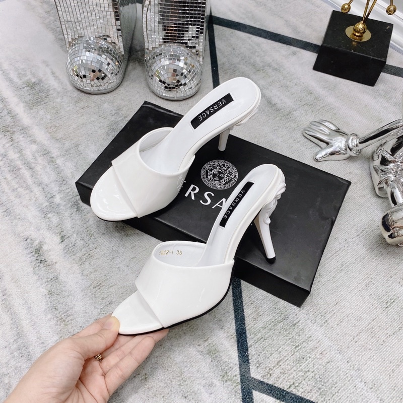 Guốc Versace Bóng Trắng Đen Full Size 35-39  -  By Anh Dinh Phuong