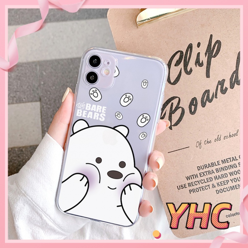 Ốp Điện Thoại TPU Trong Suốt Hình Gấu Dễ Thương Cho iPhone 6splus 7 7plus 8 8plus X XS 11 12 Pro Max Plus Promax-965