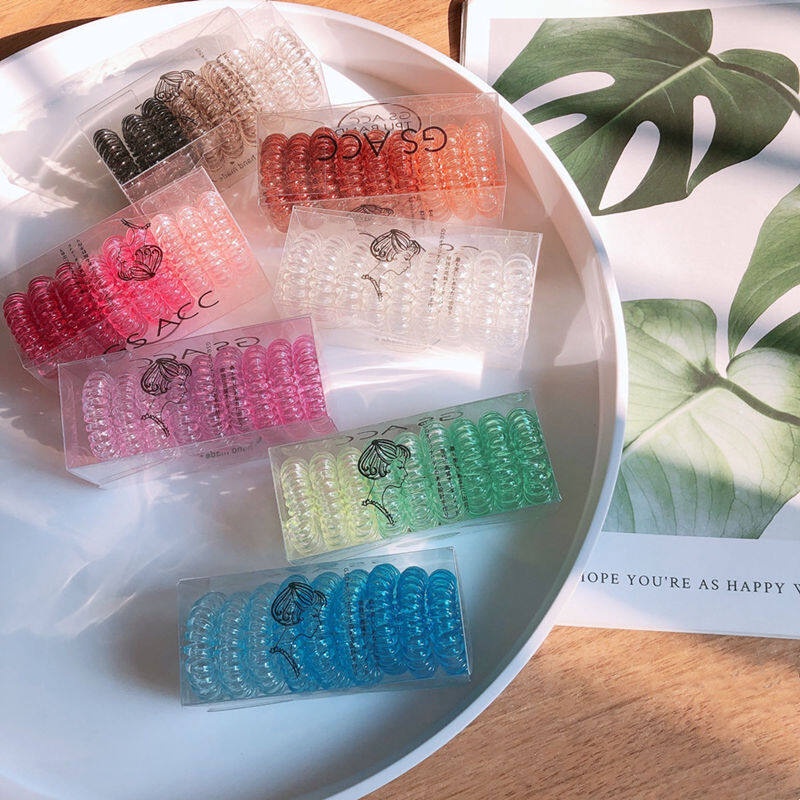 Set 9 Dây Buộc Tóc Acrylic Nhiều Màu Sắc Thời Trang Cho Nữ