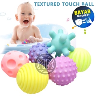 Image of Mainan Bayi Pelatihan Sensorik Mainan Pijat Puzzle Bola 6 Buah Bayi Multifungsi Lembut Bola Set Mainan Mandi 6 Bulan Bayi