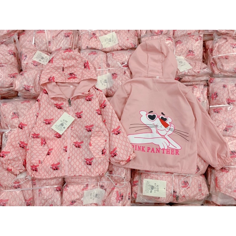 Áo gió báo hồng mặc 2 mặt cho bé gái