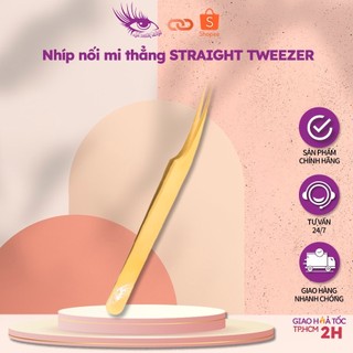 Nhíp nối mi thẳng mạ vàng cao cấp Hoa Beauty Lashes