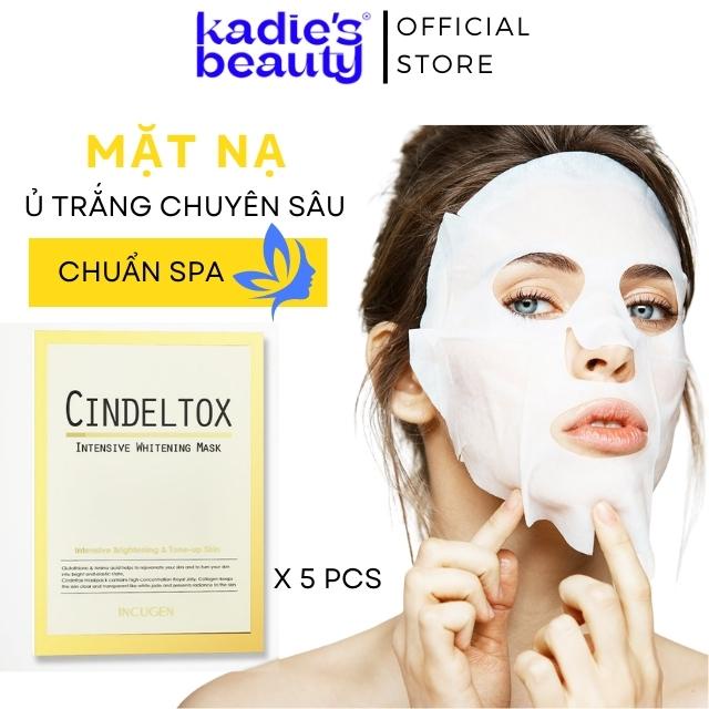 Mặt nạ dưỡng trắng Intensive Whitening Mask Cindeltox hộp 5 miếng nâng tone dưỡng da trắng khỏe đẹp