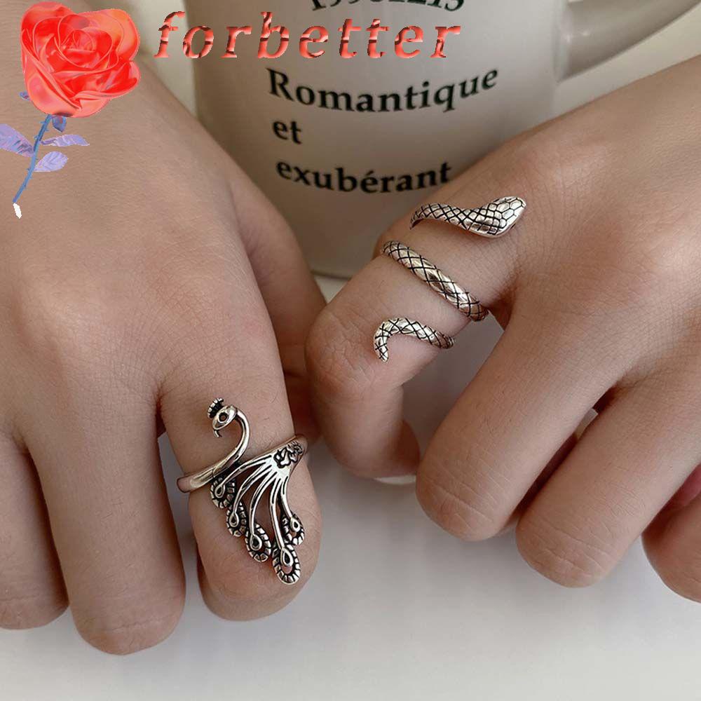 Nhẫn thời trang hình rắn/chim công/chim công cổ điển cá tính cho nữ