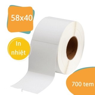 Giấy in tem cân điện tử 58x40mm, cuộn 30m