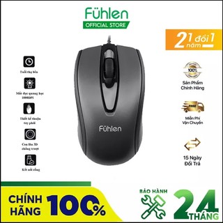 Chuột Quang Fuhlen Có Dây, Chuột Fuhlen chính hãng CÓ DÂY L102 bảo hành 24 th có tem chống hàng giả