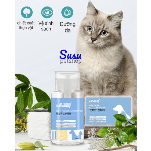 Bộ chăm sóc vệ sinh Mắt cho Chó, Mèo, Pet làm sạch vết ố, ghèn...