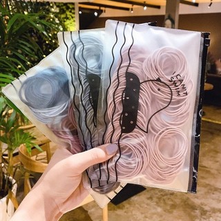 SET 100 CHUN BUỘC TÓC TÚI ZIP mix màu