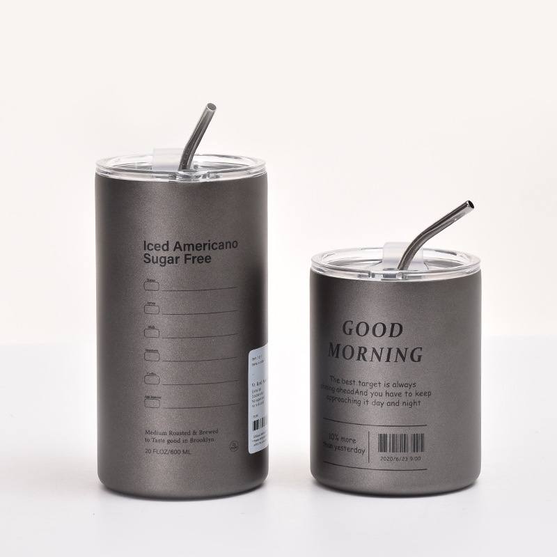 Ly giữ nhiệt Iced Americano thể tích 600ML làm bằng inox,có ống hút mẫu mới 2022
