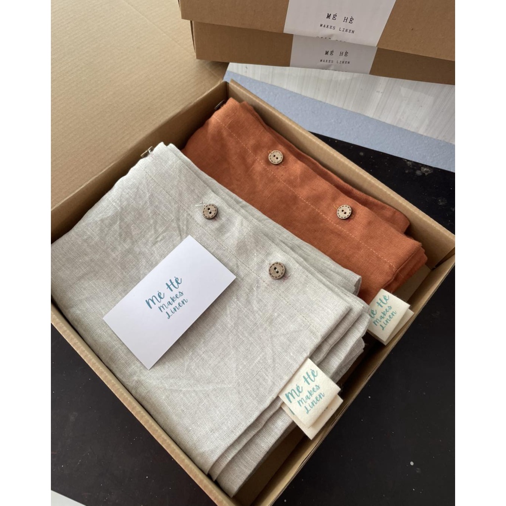 Vỏ gối linen tưng premium washed - Mé Hè