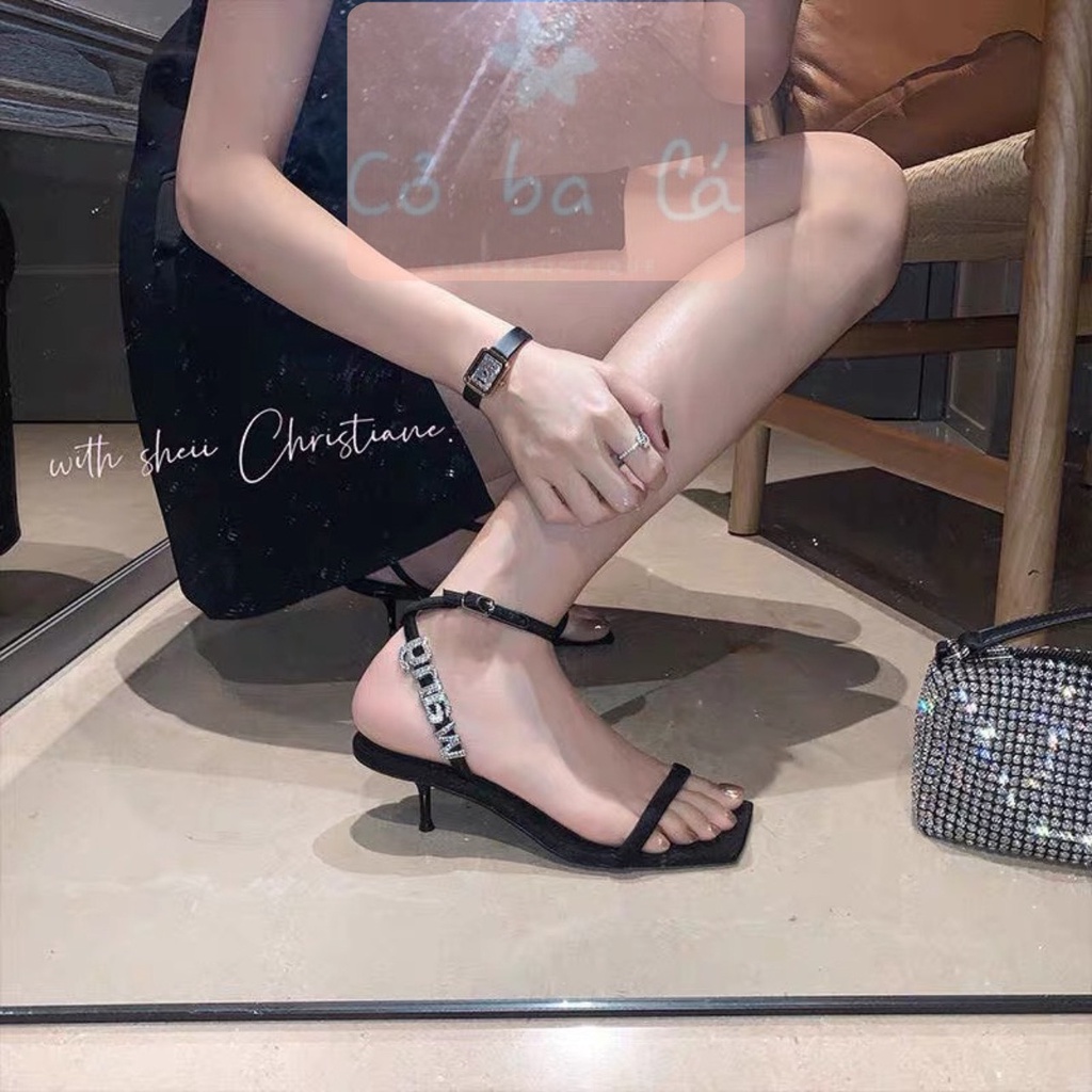 SANDAL CAO GÓT COBALA SHOES - GUỐC NỮ QUAI NGANG MẢNH - GIÀY THỜI TRANG ALEXANDERWANG 5 PHÂN - G22064500 LÙN