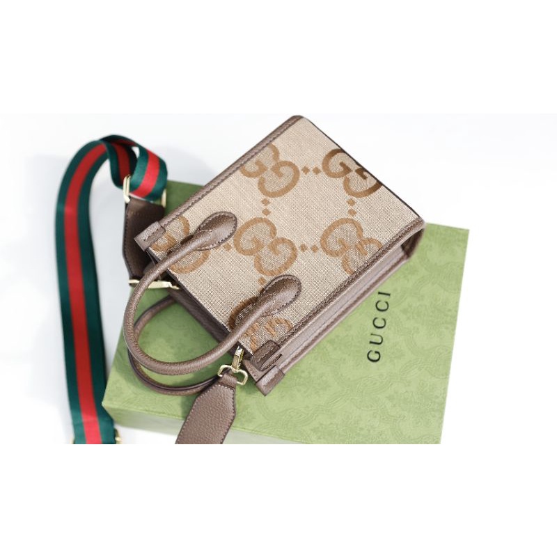 Túi đeo chéo G.C ToTe logo to sz20cm viền da nâu fullbox nam châm xịn sò