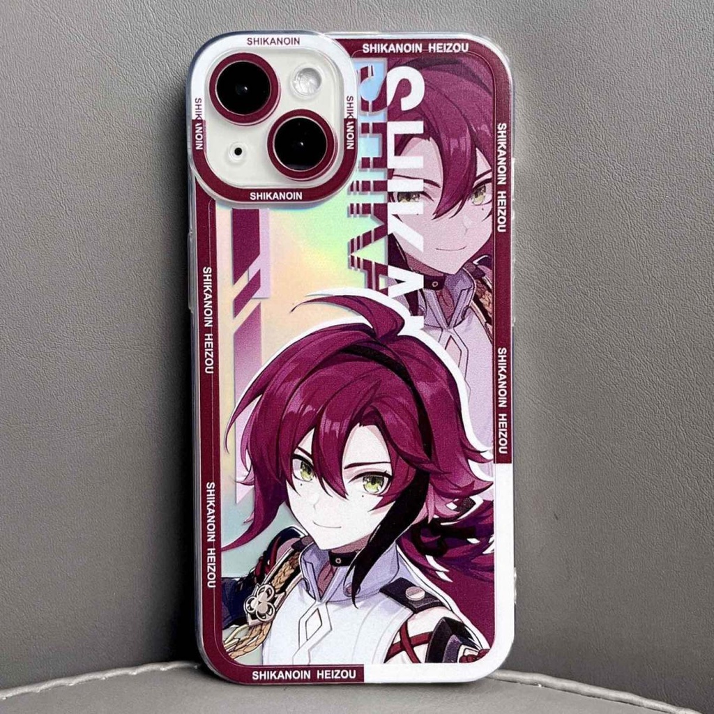 Ốp lưng iphone samsung xiaomi oppo cạnh vuông JMCase Shikanoin Heizou Hologram Game Genshin Impact