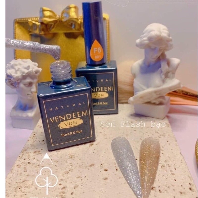 Sơn gel nhũ flash vendeeni 2 màu vàng bạc chính hãng