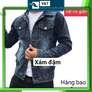 Áo khoác vải Jean cotton nhập khẩu vải dày dặn, co giãn, phong cách trẻ trung, khỏe khoắn