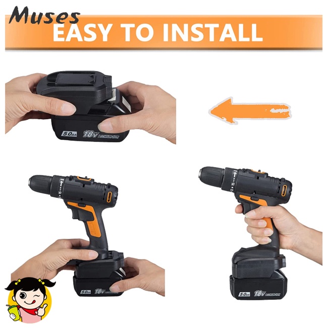 Bộ Chuyển Đổi pin Lithium 6Pin Tương Thích Với Makita 18v Bl Series Cho Worx 20v