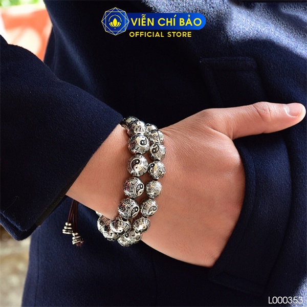 Vòng tay bạc nam chuỗi bát quái 13mm chất liệu bạc Thái 925 thời trang phụ kiện trang sức Viễn Chí Bảo L000353-13