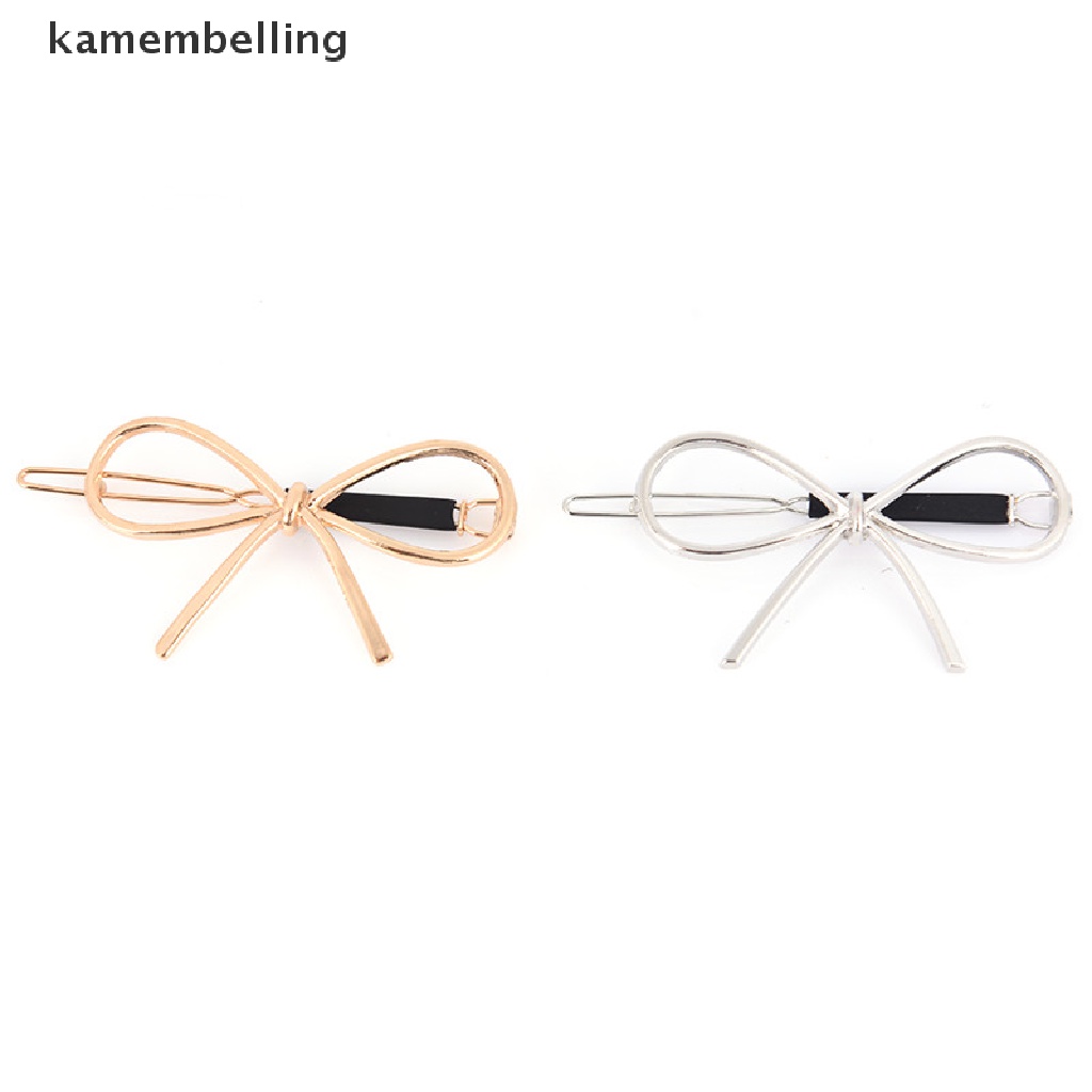 Kẹp Tóc Nơ Kim Loại Phong Cách Vintage Mới