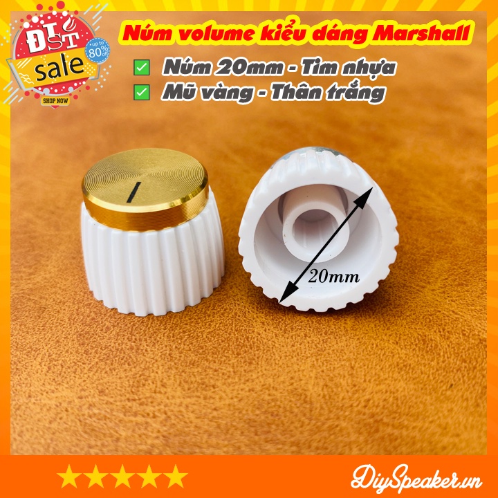 Núm Volume, núm vặn Marshall tim đồng vàng -
