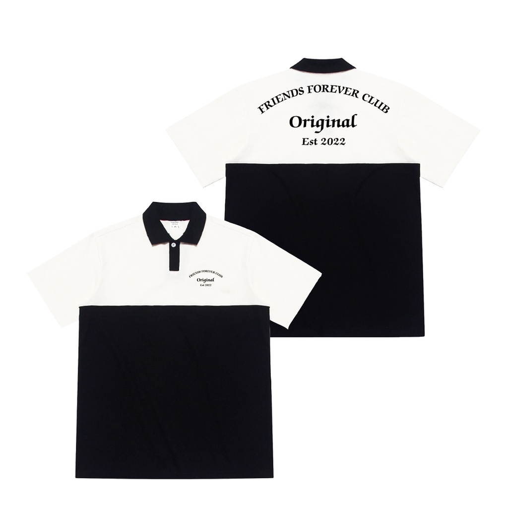 ÁO THUN FORM RỘNG POLO BASIC FRIENDS FOREVER CLUB ORIGINAL, VẢI THUN 2 CHIỀU COTTON 250GSM