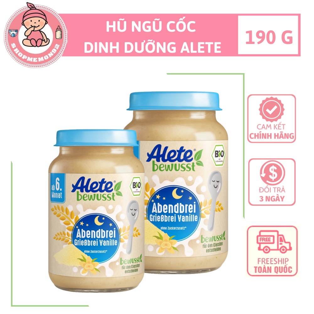 Hũ dinh dưỡng hữu cơ Alete đóng lọ 190g cho bé 4/6m+