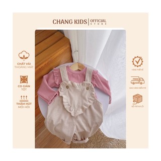 Set yếm nhung tăm hình trái tim thiết kế cho bé