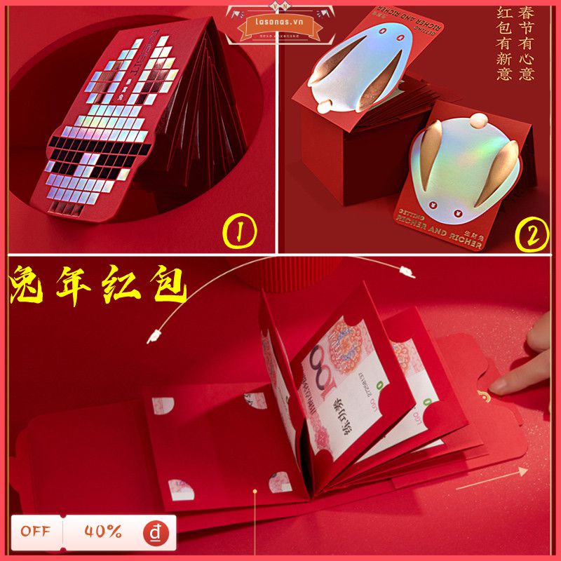 Cá Tuyết 2023 Cny Gấp Gọn Đỏ Gói Tin Angpaw Năm Mới Ang Pao Sáng Tạo Có Thể Gập Lại Hoạt Hình Angpaw Lễ Hội Mùa Xuân Tặng Ốp Lưng Đỏ