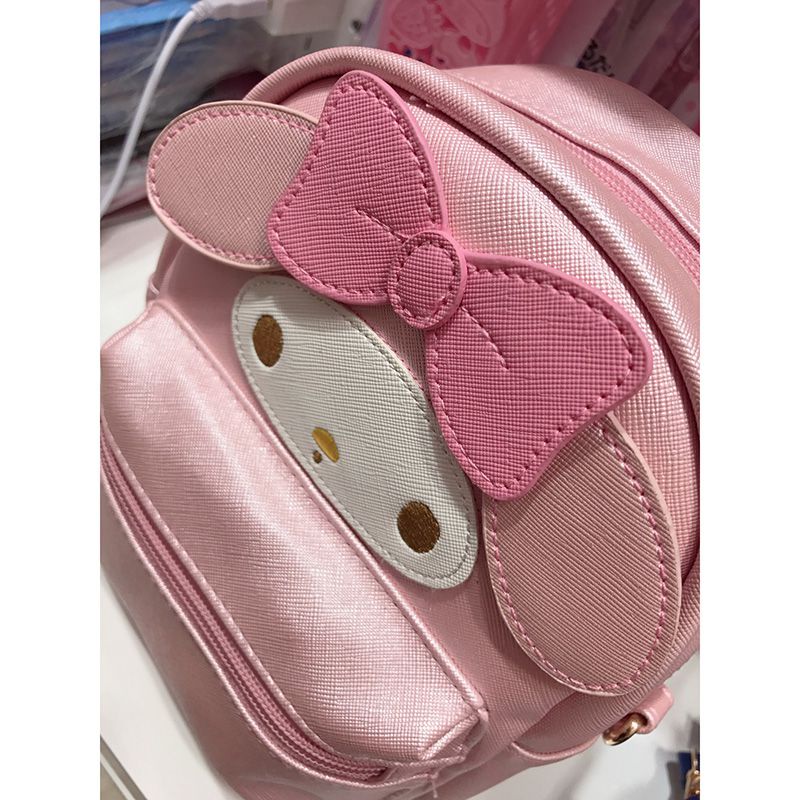 Ba Lô Mini Da PU In Họa Tiết Hello Kitty/Mu Melody Pompompurin Kuromi Sanrio 2 Chiều Cho Nữ