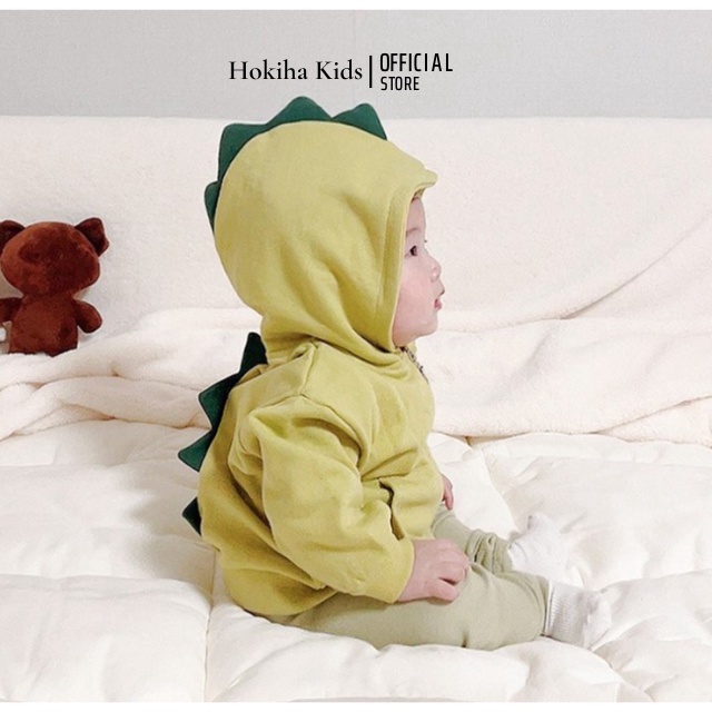 Áo khoác cho bé trai bé gái phong cách Hàn Quốc siêu dễ thương 2 màu be vàng size 6-14kg TE34